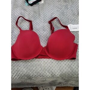 Nwt Le‎ Mystere Back Smoothing Red T-Shirt Bra - 34DD